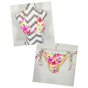 Relleciga | NWT 2 Piece Floral Bikini Yellow Pink Small/Medium